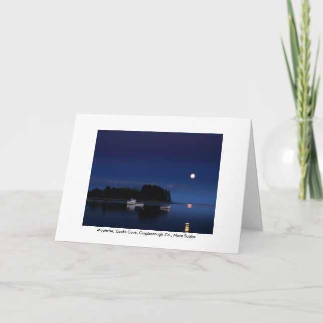 Greeting Card - Moonrise, Cooks Cove (Front)