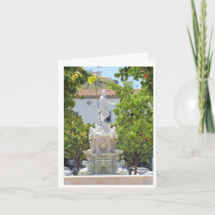 Greeting Card - Neptune Statue in the Park