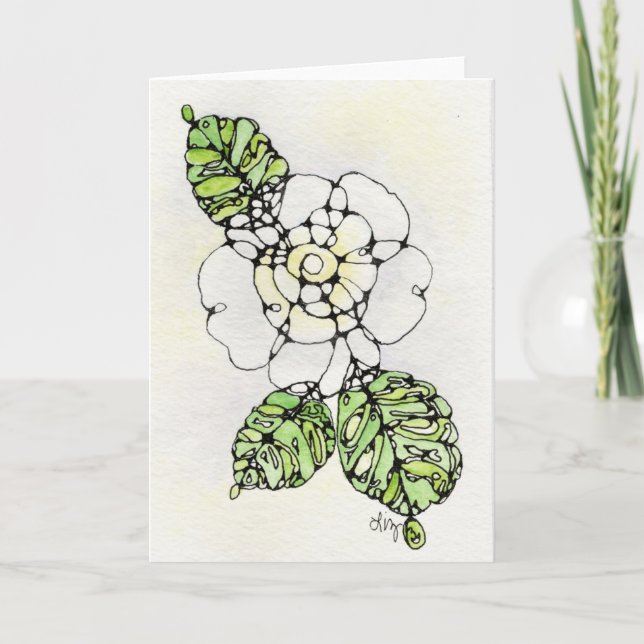 Greeting Card - NGA Watercolor - White Gardenia (Front)