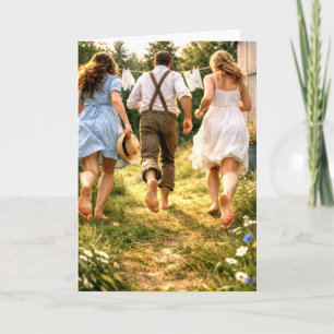 Greeting Card Nostalgic Backyard Memories