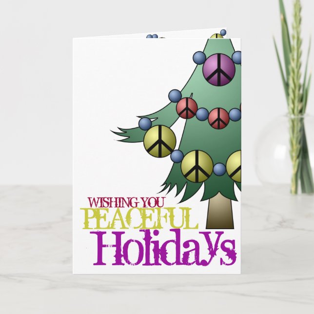 Greeting Card Peaceful Holidays Christmas Tree (Front)