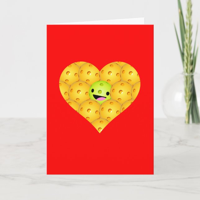 Greeting Card - Pickleball Happy Heart Love (Front)