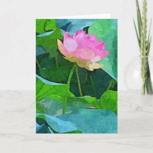 Greeting Card Pink Lotus Abstract