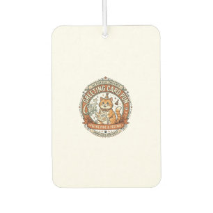Greeting Card Pun Cat Greeting Card Pun Cat Vintag Car Air Freshener
