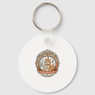 Greeting Card Pun Cat Greeting Card Pun Cat Vintag Key Ring