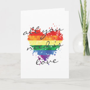 Greeting Card Rainbow Heart- all you need is love