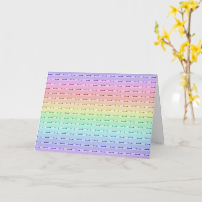 Greeting Card - Rainbow Stitching (Yellow Flower)