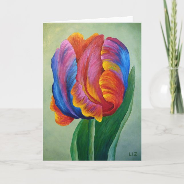 Greeting Card Rainbow Tulip (Front)