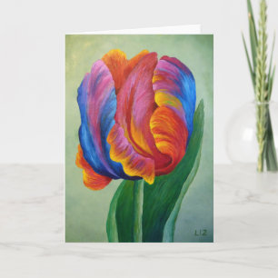 Greeting Card Rainbow Tulip