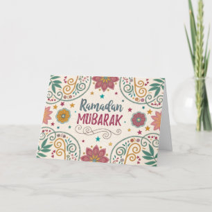 Greeting Card Ramadan Patterns Calligraphy