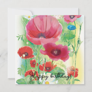Greeting Card red poppyes