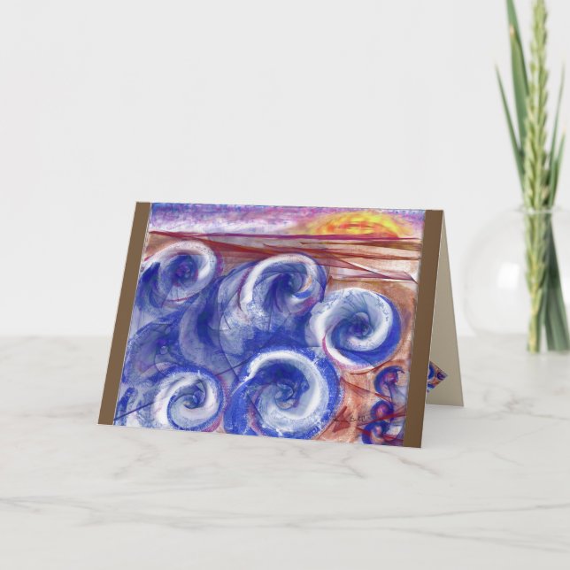 Greeting card rolling waves thinking of you (Front)