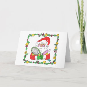 Greeting Card -Santa Tennis