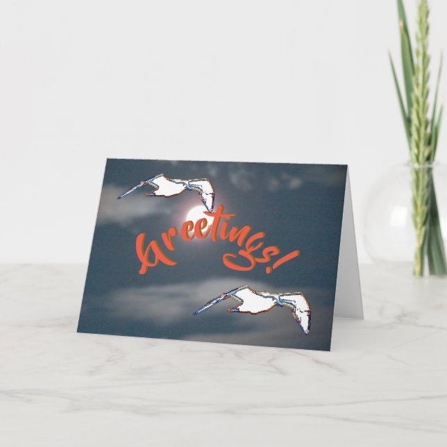 Greeting Card - Seagull Greeting (Front)