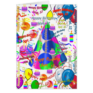 Greeting Card September, 12 Birthday