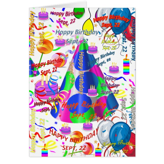 Greeting Card September, 22 Birthday (Front)