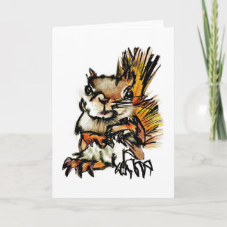 Greeting Card: Squirrel Drawing Card