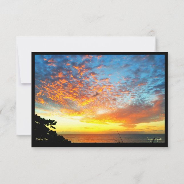 Greeting Card, Sunset, Makua Cabin, Makena, Maui Card (Front)