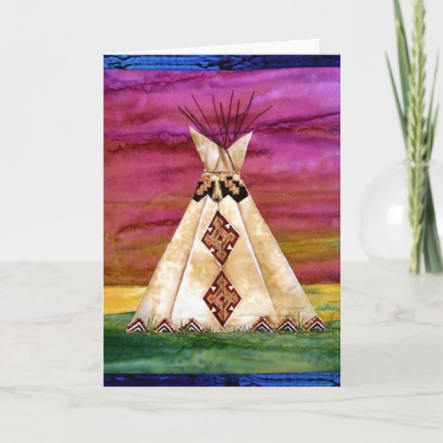 Greeting card, teepee, indian design card (Front)