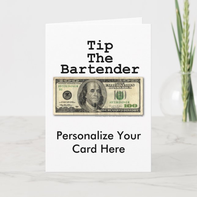 Greeting Card - TIP THE BARTENDER! (Front)