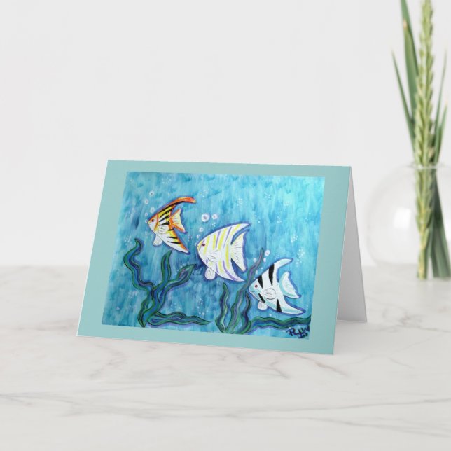 Greeting Card - Tropical Angel Fish (Front)