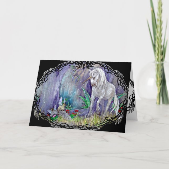 Greeting Card - Unicorn Fairy Cats (Front)