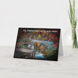 Greeting card with 23rd Psalm on a beautiful scene