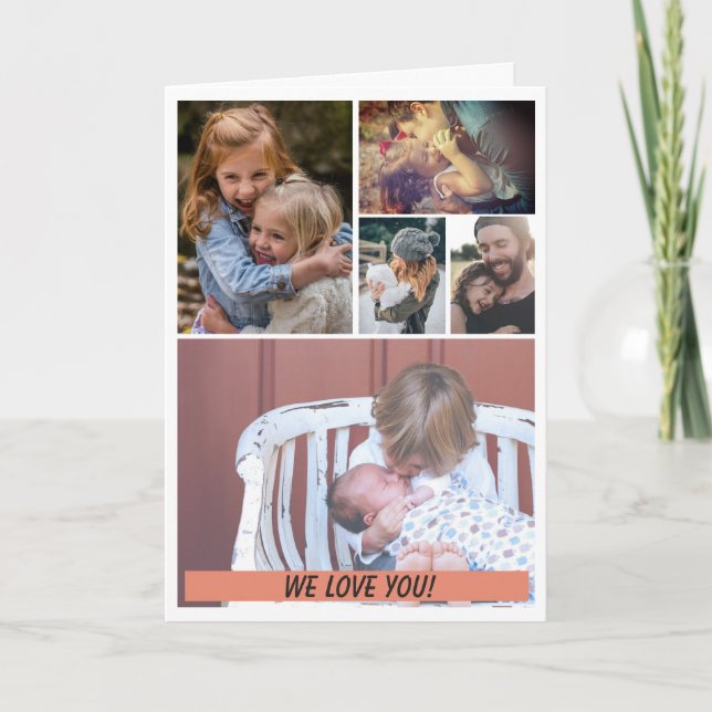 Greeting card with 5 photos and text (Front)