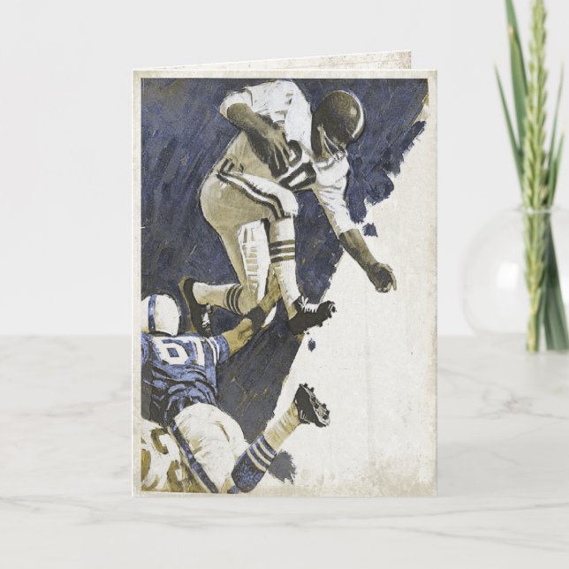 Greeting Card with Action Packed Football Print (Front)