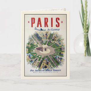 Greeting Card with Airline Paris Print