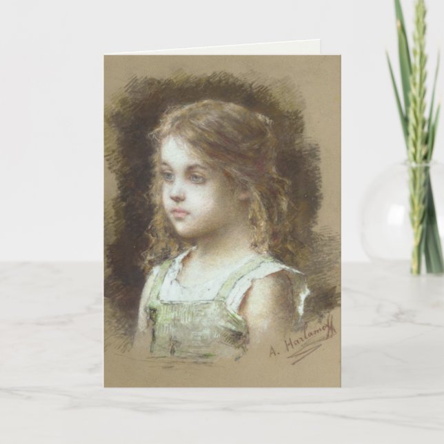 Greeting Card With Alexei A. Harlamoff Painting (Front)