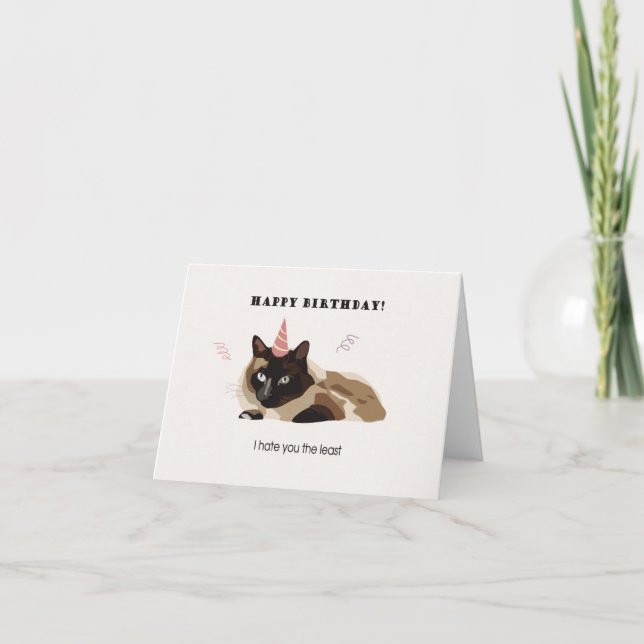 Greeting card with angry cat (Front)