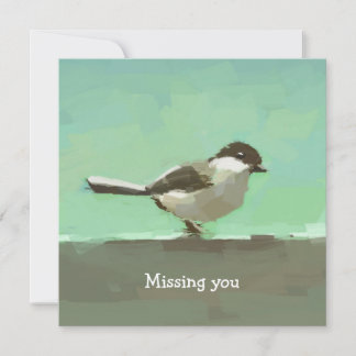 Greeting card with bird painting - Missing you