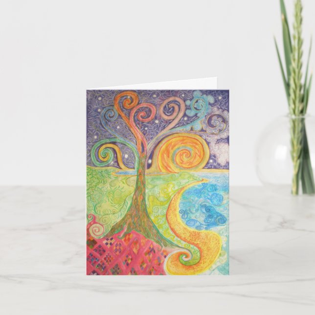 Greeting Card with Colourful Fantasy Design (Front)