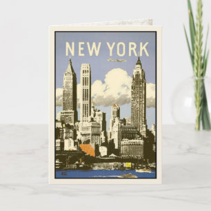 Greeting Card with Cool Vintage New York Print