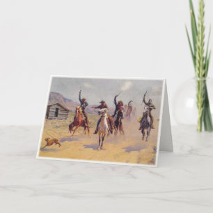 Greeting Card With Cowboy Painting