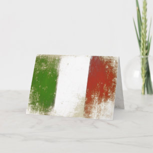 Greeting Card with Dirty Vintage Flag from Italy