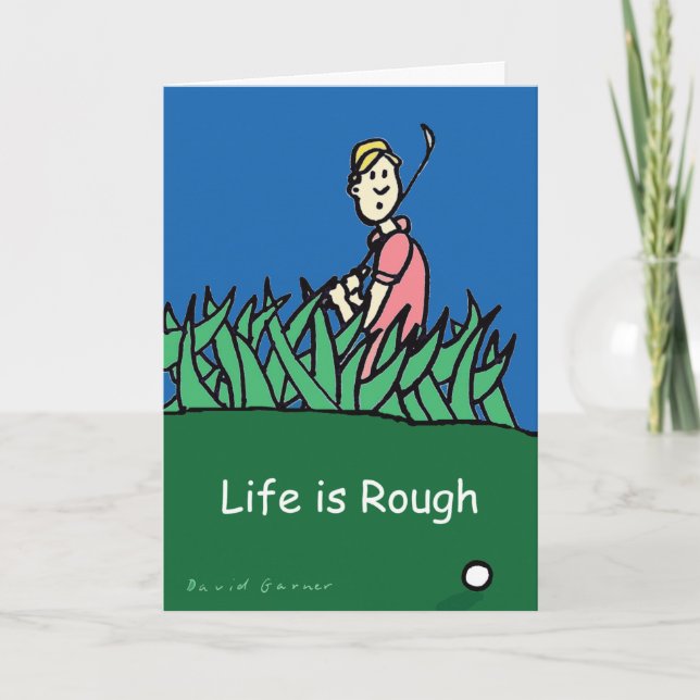 Greeting card with golf illustration and quote (Front)
