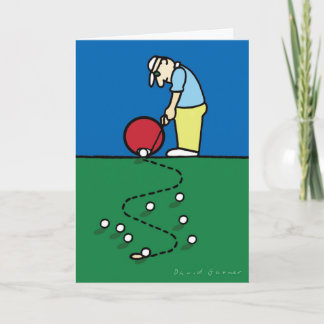 Greeting card with golfer illustration