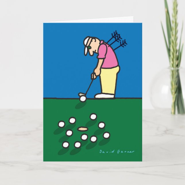 Greeting card with golfer illustration (Front)
