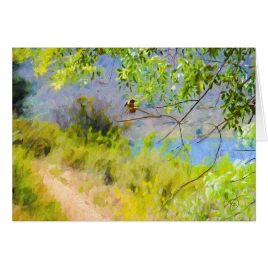 Greeting Card with Hummingbird