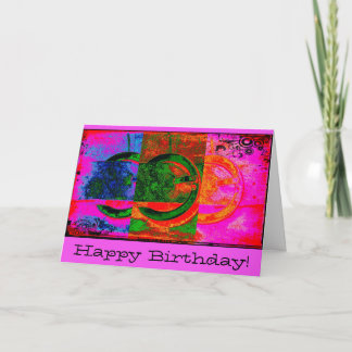 Greeting Card with Neon Buckles