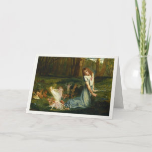 Greeting Card With Painted Fairies In The Woods