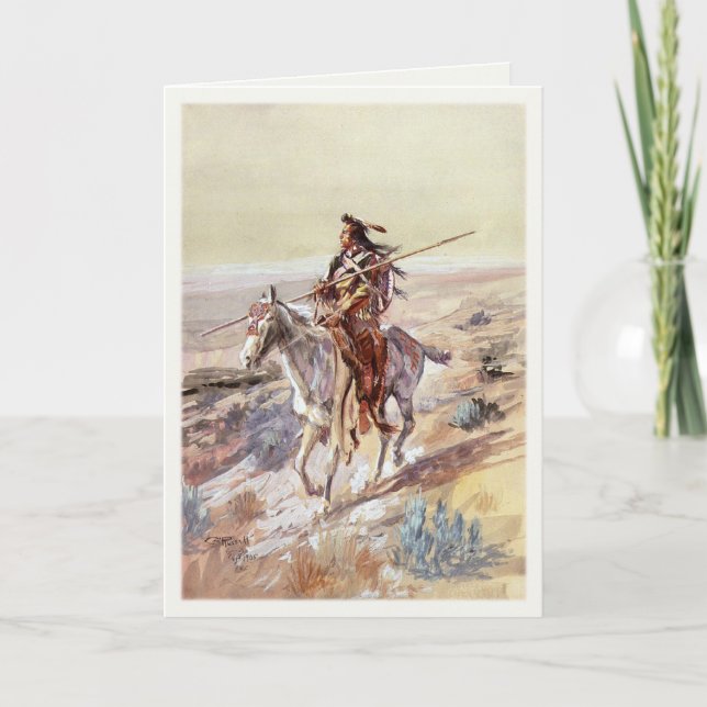Greeting Card With Painting Of Native American (Front)
