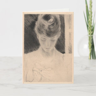 Greeting Card With Paul Cesar Helleu Painting