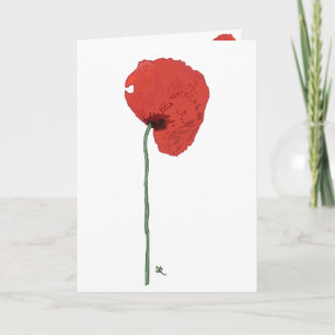 Greeting Card with Poppy