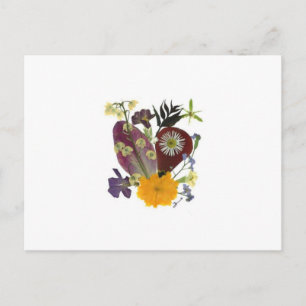 Greeting card with pressed flowers