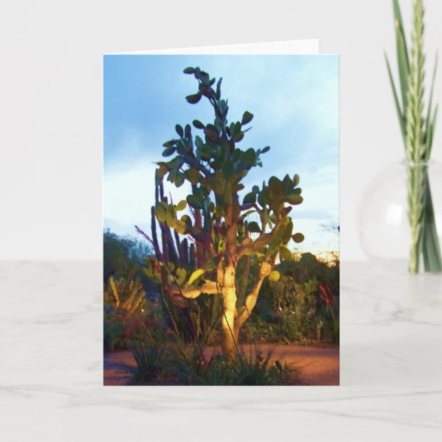 greeting card with prickly pear cactus tree (Front)