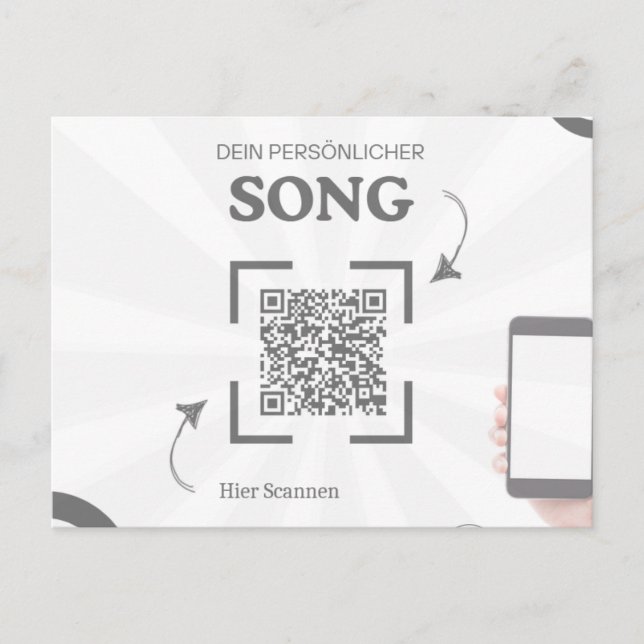 greeting card with QR code for a song (Front)
