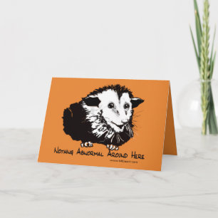 Greeting card with reassuring possum